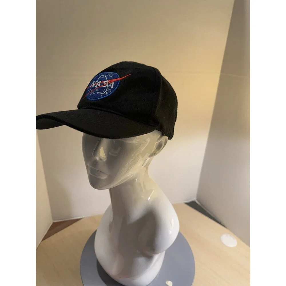Spirit Brand NASA Hat Black Baseball Cap Cotton Strap-Back Hat Adjustable M